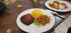 Vegan Hamburger (no bun) at El Shamuskiao in Havana