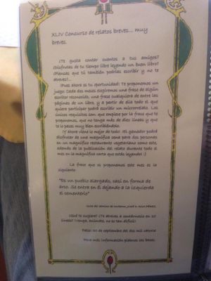 Menu page 1 (Spanish) at Galgala Vegetariano in Vigo