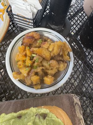 side of sweet plantains   at Rising Roost in Vieques