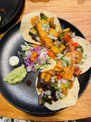 Vegan tacos  at Gracias Madre in Puerto Villamil