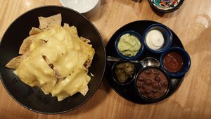 Nachos with vegan cheese (it had a fancier name on the menu)  at Gracias Madre in Puerto Villamil