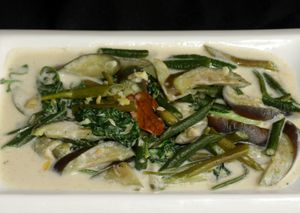 Vegetarian Adobo, make with coconut milk and a selection of seasonal vegetables.  at Highland in Bohol