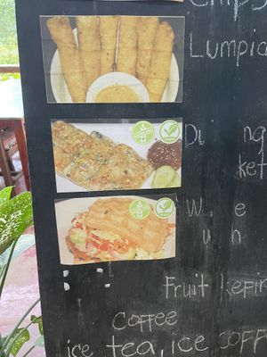 Vegan items labeled  at Highland in Bohol