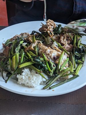 Kang Kong, rice, and jackfruit at Highland in Bohol