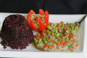 Grilled Eggplant with Black Rice at Highland in Bohol