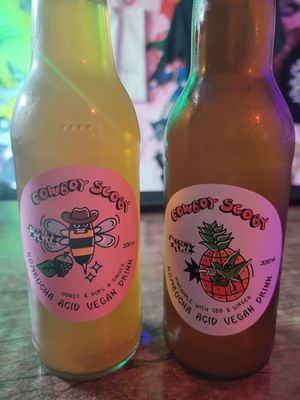 Interesting kombucha CBD at the bar at Secret Place in Tbilisi