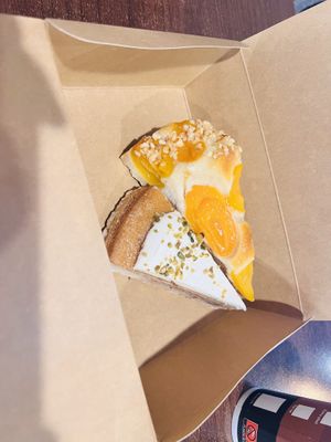 Pistachio cake and apricot tart   at So! Coffee in Bucharest