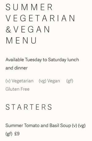 Website menu - created a positive expectation at Eric's in Huddersfield