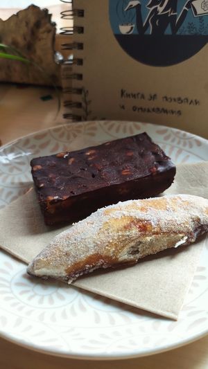 Peanut dessert and pastry with jam at Veshta in Bankya