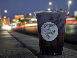 Ube milk tea at Afterlife Tea and Boba Room in Las Vegas