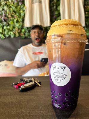 Anmetrine (ube w/ brown sugar shaken espresso) at Afterlife Tea and Boba Room in Las Vegas