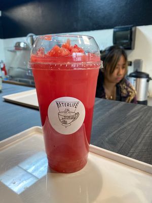 May viral special!  Watermelons Lime Refresher with real watermelon chunks! (And T)  at Afterlife Tea and Boba Room in Las Vegas