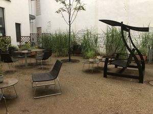 Was rainy but I peeked out   at Almodovar Hotel in Berlin