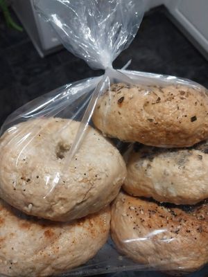 Bagels: Sesame, Herban Legend, Sea Salt, Everything, Strawberry at Beelzebunz in Springfield
