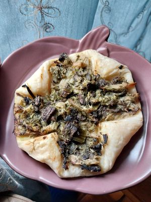 Mushroon Fennel Tart at Beelzebunz in Springfield