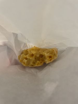 Terrible picture but you must try the Brazilian cheese bread. The inside looks and tastes like Mac and cheese    at VACA'S in Chicago