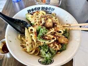 Vegan Tokyo Mazemen — after stirring  at Mogumogu in Los Angeles