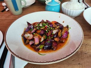 SiChuan eggplant, may have to specify no fish sauce at LÈ Cuisine in Zurich