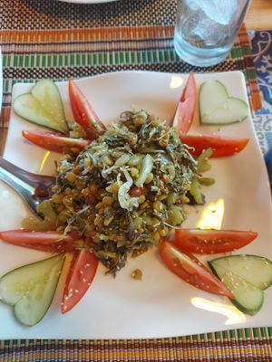 Tealeaf salad at Saung Kitchen in Chiang Mai