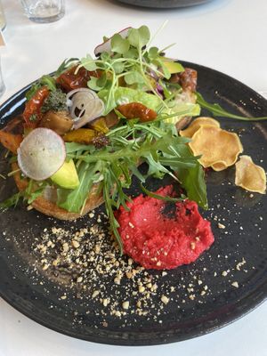 So delicious! I double checked the white sauce was vegan and it was! So super happy with this dish 🤩  at Cafe Nerd in Gyeongju