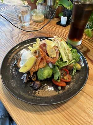 No named yet plate (with salmon and a poached egg)  at Cafe Nerd in Gyeongju