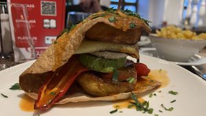 This is the vegan burger lol  at Hanul Lui Manuc in Bucharest