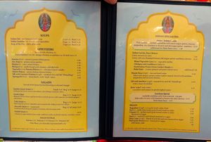 Menu page at Annam Brahma at Annam Brahma in Jamaica