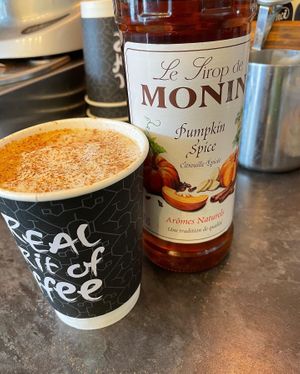 Oat milk latte  at The Island Cove Cafe in Benllech