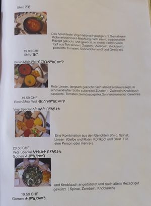 Current menu at Raena in Luzern