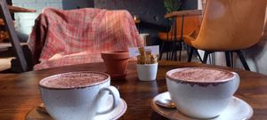 vegan hot chocolate at Grounded At The Forge in Lewes