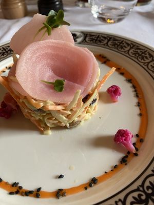 The pickled veggies are actually delicious   at Disneyland - Restaurant Walts in Chessy