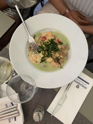 Dreierlei Gnocci mit Basilikumschaum  at Bürgerspital-Weinstuben in Wurzburg