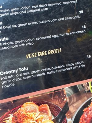 Ramen veggie option  at Domo Izakaya in Destin