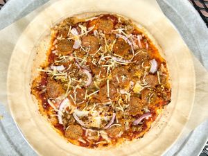 Beyond Meat Lover's Personal Pizza   at Solar Harvests in East Greenville