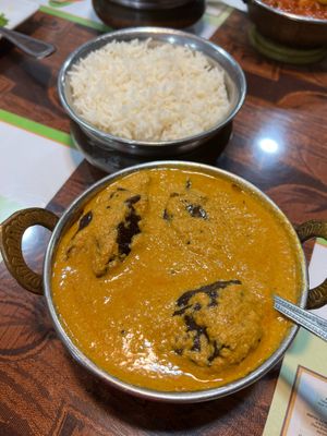 Bagara Baigan- Indian eggplant cooked in sauce made from peanuts, tamarind, onions & sesame seeds at 5th Element in Jacksonville