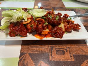 Gobi Manchuria- Deep fried cauliflower with cornflour mix with manchurian sauce at 5th Element in Jacksonville
