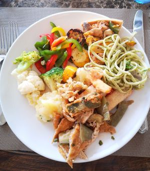 Buffet Lunch (not great presentation by me) at Vegan Travel - Vegan Cruises & Tours in Muenster