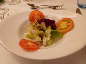 Cashew cheese and tomato salad at Vegan Travel - Vegan Cruises & Tours in Muenster