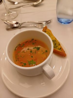 Tomato and tofu soup at Vegan Travel - Vegan Cruises & Tours in Muenster