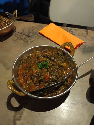 Spinach curry at KO Grill in Liverpool