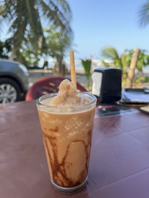 Almond milk iced lattee  at Honua Poke in Puerto Viejo De Talamanca
