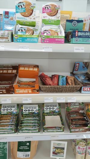 cookies, granola bars and protein bars at Vegan Grocery Store in Sydney
