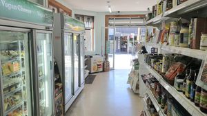 fridge filled with dairy alternatives at Vegan Grocery Store in Sydney