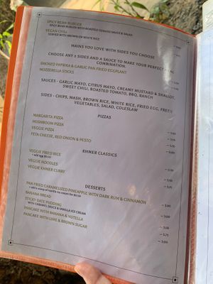 Menu at Bohemiaz Resort & Spa in Kampot