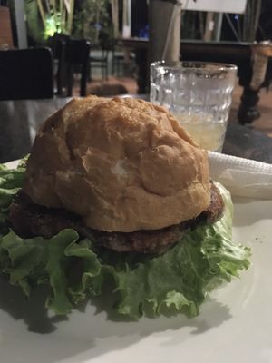 Vegan spicy bean burger   at Bohemiaz Resort & Spa in Kampot