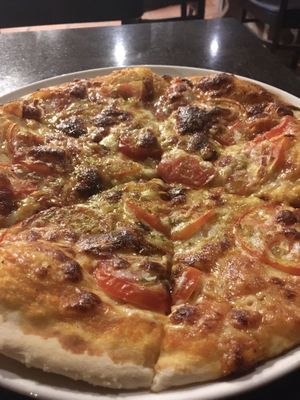 Vegan margherita pizza  at Bohemiaz Resort & Spa in Kampot