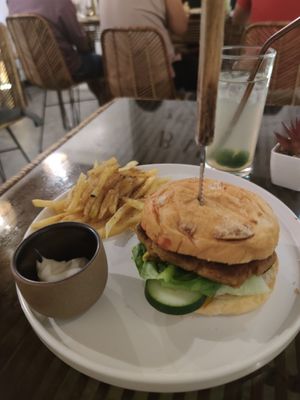 Vegan burger at Bawud in Moalboal