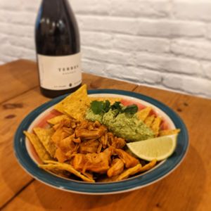 Jackfruit with nachos at Ginger & Seltz in Barcelona