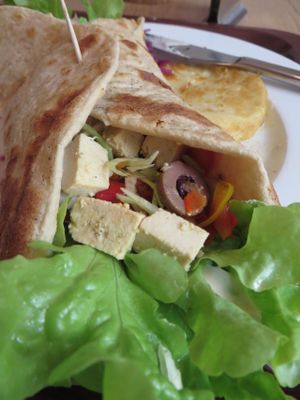 wrap with tofu and veggie filling at Vollwert-S in Giessen