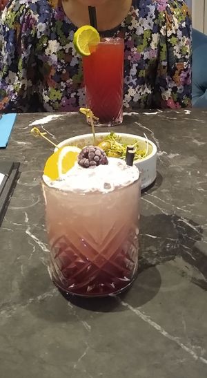 Predinner cocktails and olives at Millbrook Lodge Hotel in Ballynahinch